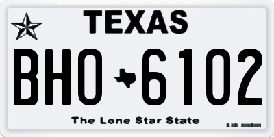 TX license plate BHO6102