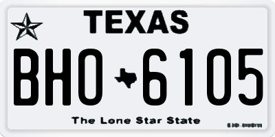 TX license plate BHO6105
