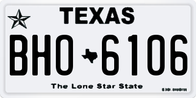 TX license plate BHO6106