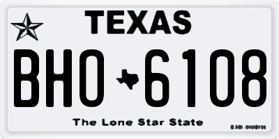 TX license plate BHO6108