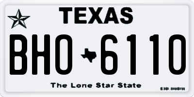 TX license plate BHO6110