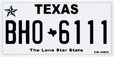 TX license plate BHO6111