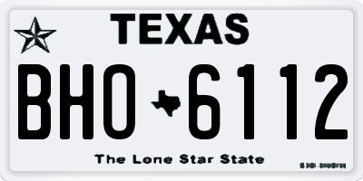 TX license plate BHO6112