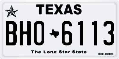 TX license plate BHO6113