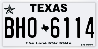 TX license plate BHO6114