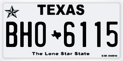 TX license plate BHO6115