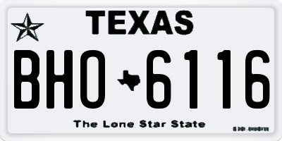 TX license plate BHO6116