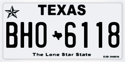 TX license plate BHO6118