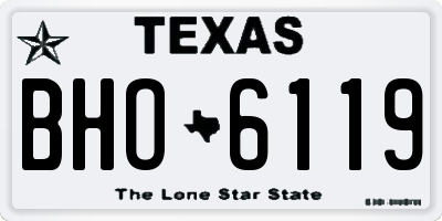 TX license plate BHO6119