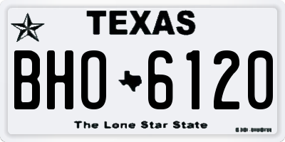 TX license plate BHO6120