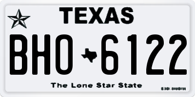 TX license plate BHO6122