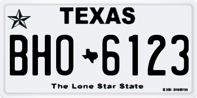 TX license plate BHO6123