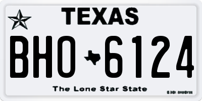 TX license plate BHO6124