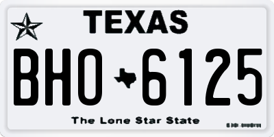 TX license plate BHO6125