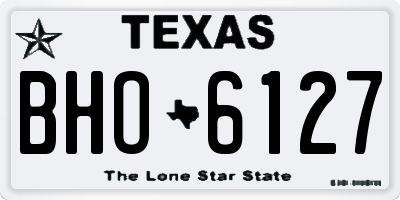 TX license plate BHO6127