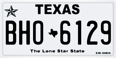 TX license plate BHO6129