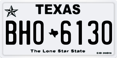 TX license plate BHO6130