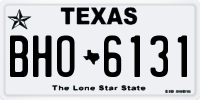 TX license plate BHO6131