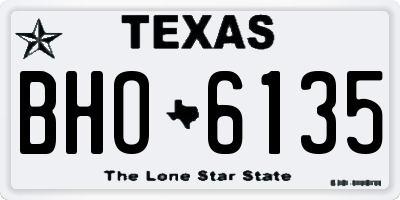 TX license plate BHO6135