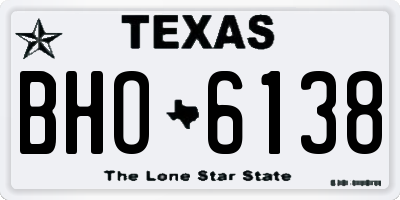 TX license plate BHO6138