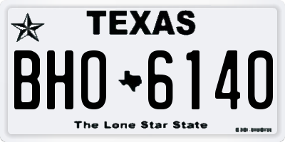 TX license plate BHO6140