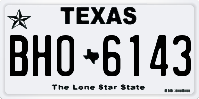 TX license plate BHO6143