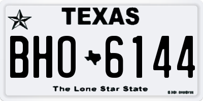 TX license plate BHO6144