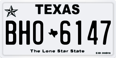TX license plate BHO6147