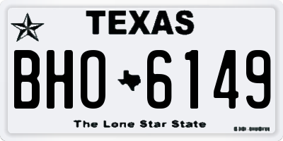 TX license plate BHO6149