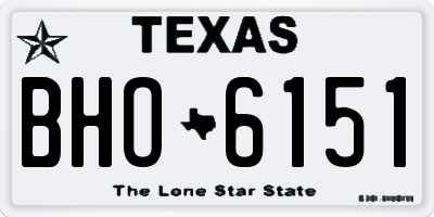 TX license plate BHO6151