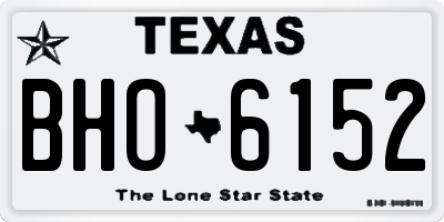 TX license plate BHO6152