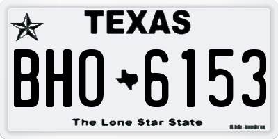 TX license plate BHO6153