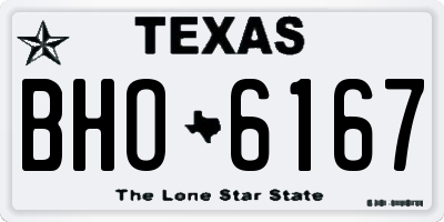 TX license plate BHO6167