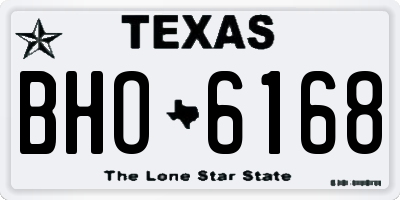 TX license plate BHO6168