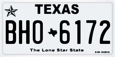 TX license plate BHO6172