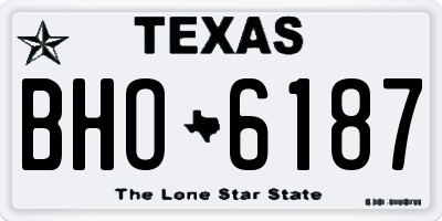 TX license plate BHO6187