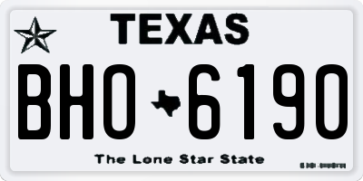 TX license plate BHO6190