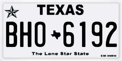 TX license plate BHO6192