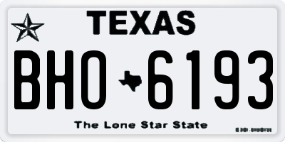 TX license plate BHO6193