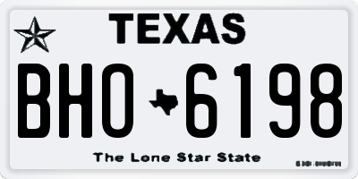 TX license plate BHO6198