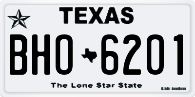 TX license plate BHO6201