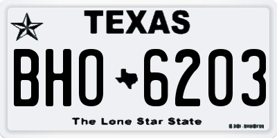 TX license plate BHO6203