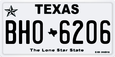 TX license plate BHO6206