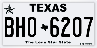 TX license plate BHO6207