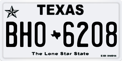 TX license plate BHO6208