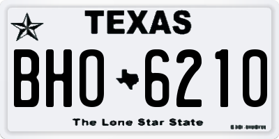 TX license plate BHO6210