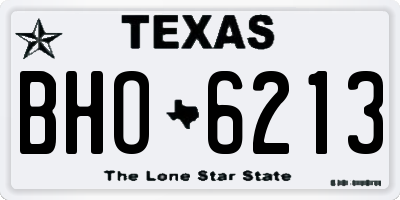TX license plate BHO6213
