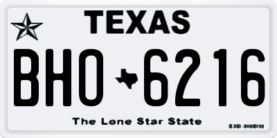 TX license plate BHO6216