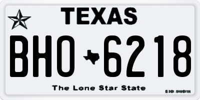TX license plate BHO6218