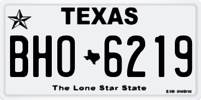 TX license plate BHO6219
